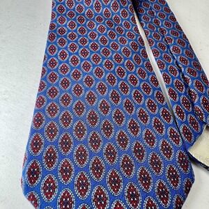 Vintage Christian Dior Tie Le connoisseur WPL 125 USA Blue Red Geometric 90s
